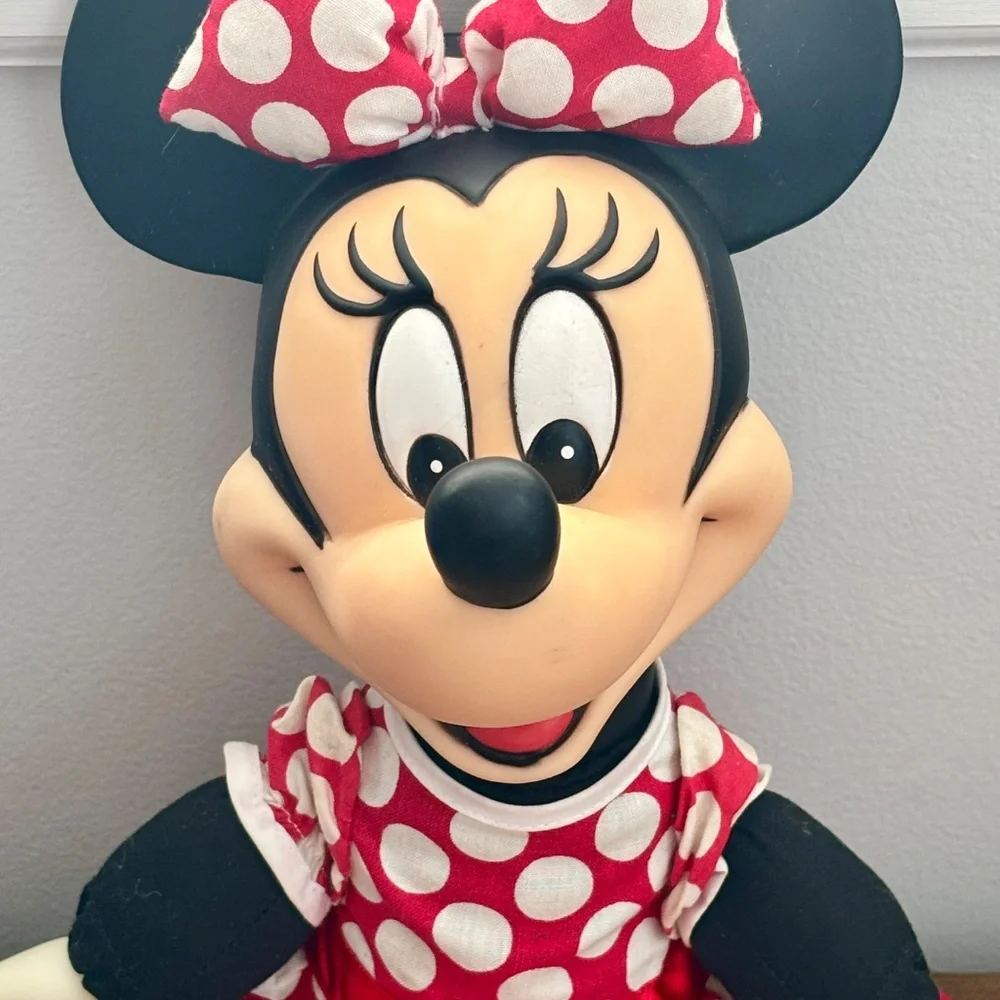 VINTAGE Disney Mouseketoys Minnie Mouse Rubber Face Soft Body Stuffed Doll Plush